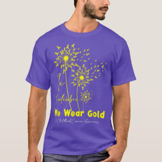 9月に我々は衣服金ゴールド小児癌段 Tシャツ