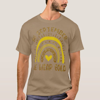9月に我々は衣服黄金の小児癌を認識 Tシャツ