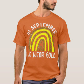 9月に我々は衣服黄金の小児癌を認識 Tシャツ