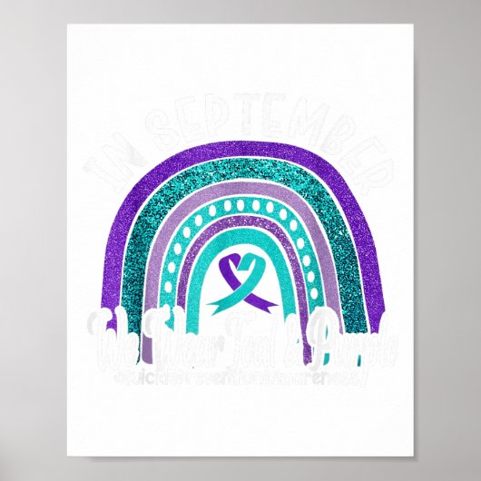 9月に我々衣服ティール(緑がかった色)&;紫の自殺プレ ポスター (正面)