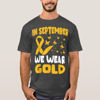 9月に我々衣服金ゴールドリボン小児癌 Tシャツ