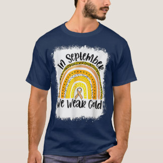 9月に漂白We衣服金ゴールドレインボーチルドー Tシャツ