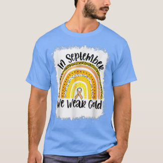 9月に漂白We衣服金ゴールドレインボーチルドー Tシャツ