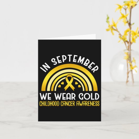 9月に私たちは衣服金ゴールド – 小児癌に気付いた カード (黄色い花)
