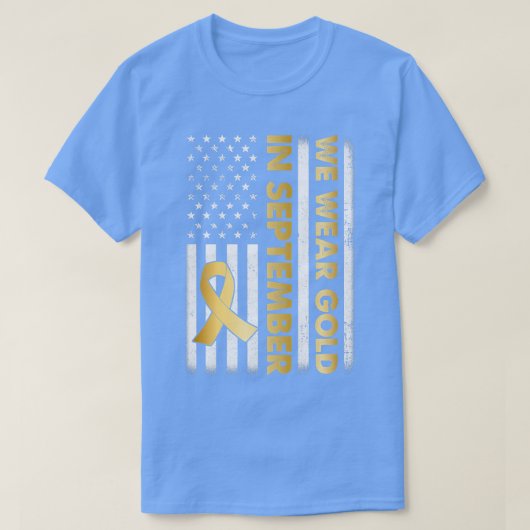 9月に私たちは衣服金ゴールド – 小児癌に気付いた Tシャツ (デザイン正面)
