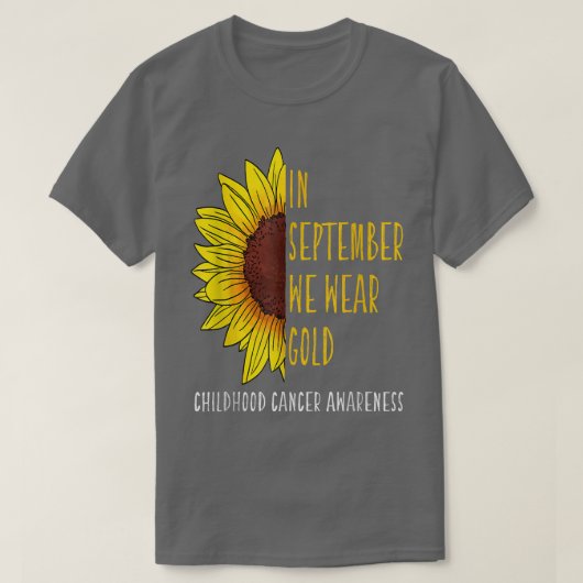 9月に衣服金ゴールド小児がん認識度 Tシャツ (デザイン正面)
