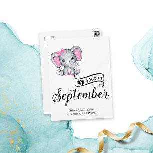 9月にLittle Peanut Baby Girl Elephant ポストカード