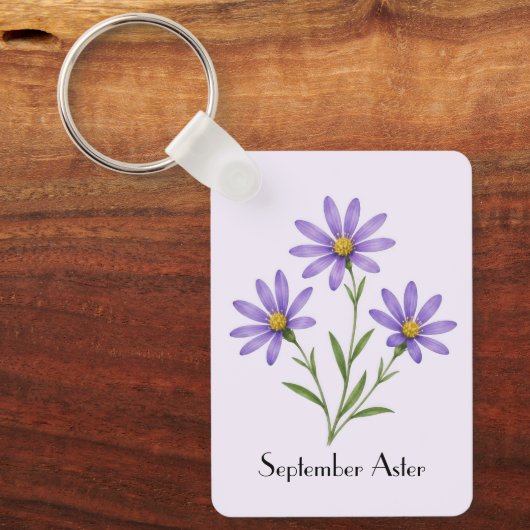 9月のアスターの花 キーホルダー (正面)