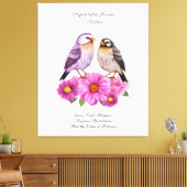 9月のアスター花鳥付き誕生プレゼント キャンバスプリント (インサイチュ (リビング))