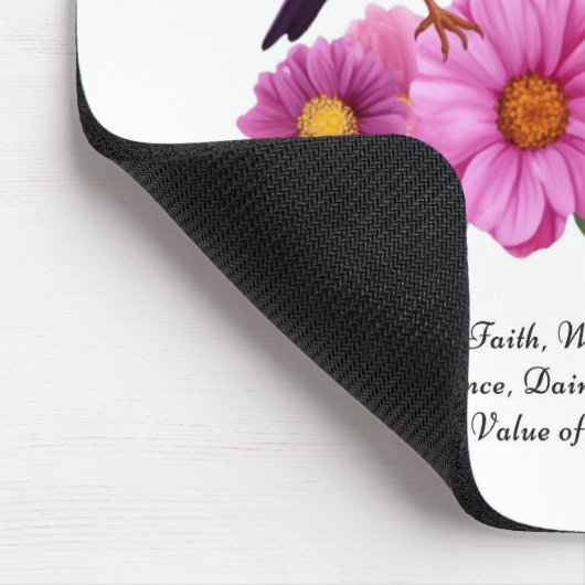 9月のアスター花鳥付き誕生プレゼント マウスパッド (コーナー)