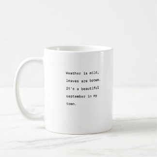 9月のコーヒーマグタイポグラフィ詩的な天気 コーヒーマグカップ