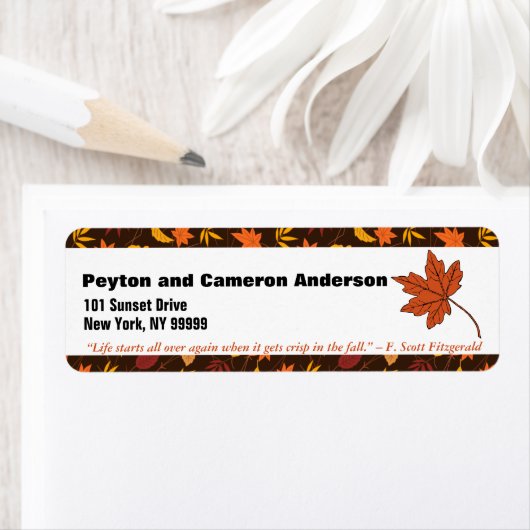 9月のテーマパーソナライズされた住所 ラベル (インサイチュ)