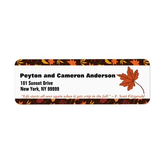 9月のテーマパーソナライズされた住所 ラベル (正面)