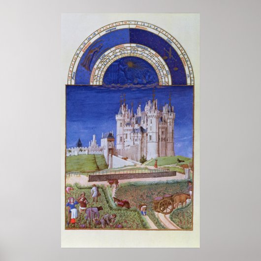 9月のファシミール:ブドウの収穫 ポスター (正面)