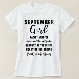 9月の女の子の誕生日プレゼントのおもしろいな女性Tシャツ Tシャツ