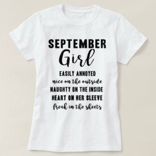 9月の女の子の誕生日プレゼントのおもしろいな女性Tシャツ Tシャツ