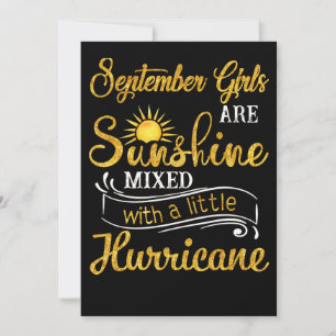 9月の女の子はハリケーンで太陽の光を混ぜている シーズンカード