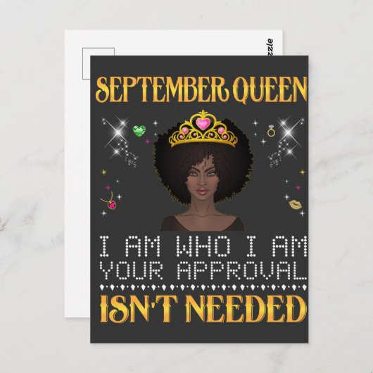 9月の女の子、私は私らしく、あなたの承認は必要ないの ポストカード (正面/裏面)