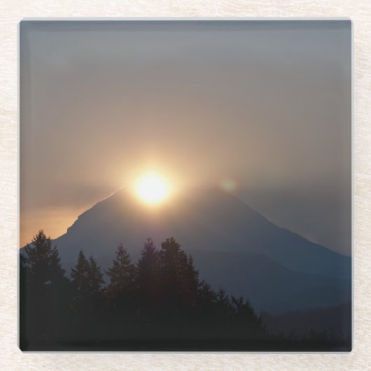 9月の日の出 ガラスコースター (正面)
