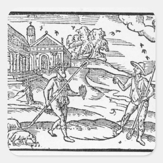 9月の月'シェパードカレンダー' スクエアシール (正面)