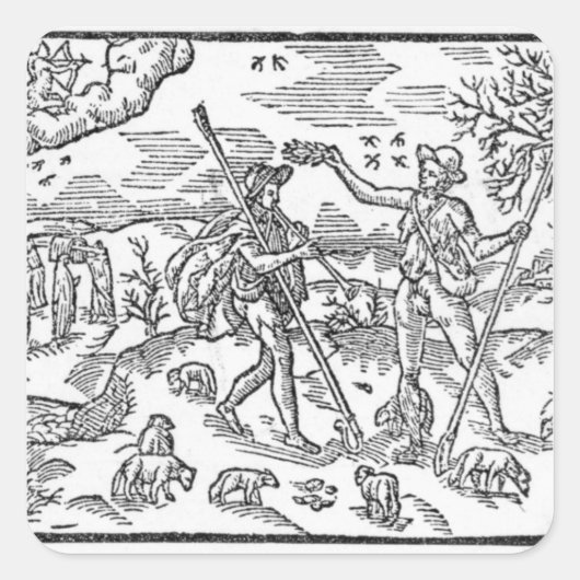 9月の月'シェパードカレンダー' スクエアシール (正面)