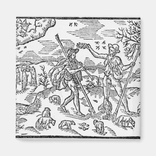 9月の月'シェパードカレンダー' マグネット (正面)