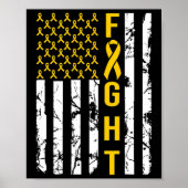 9月の米国国旗We衣服金ゴールド小児がん ポスター (正面)