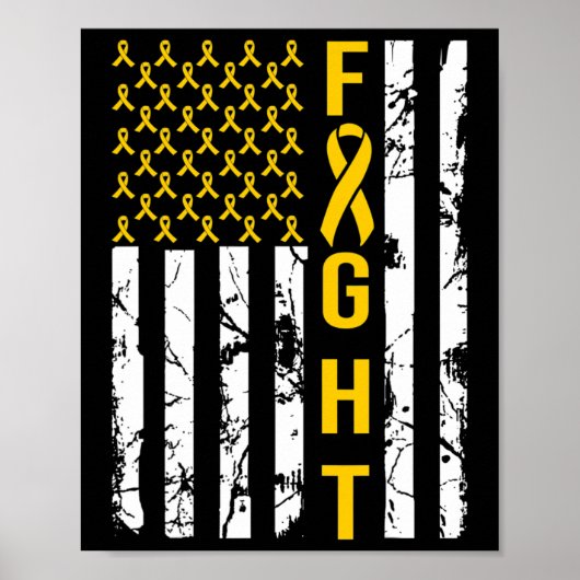 9月の米国国旗We衣服金ゴールド小児がん ポスター (正面)