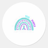 9月の衣服ティール(緑がかった色)とパープル自殺防止阿波 ラウンドシール (正面)