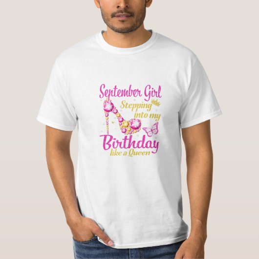 9月の誕生日の少女 Tシャツ (正面)