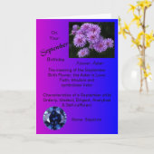 9月の誕生日カード – アスターとサファイア カード (黄色い花)