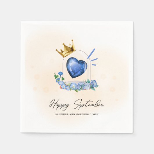 9月の誕生日パーティー用紙ナプキン スタンダードカクテルナプキン (正面)