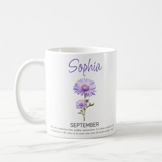 9月の誕生日花オーダーメイドマグカップ コーヒーマグカップ (左)