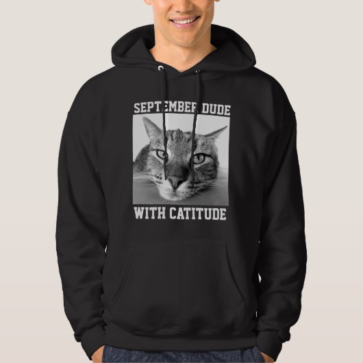 9月の誕生日Tシャツ&フーディー メンズ 猫 パーカ (正面)