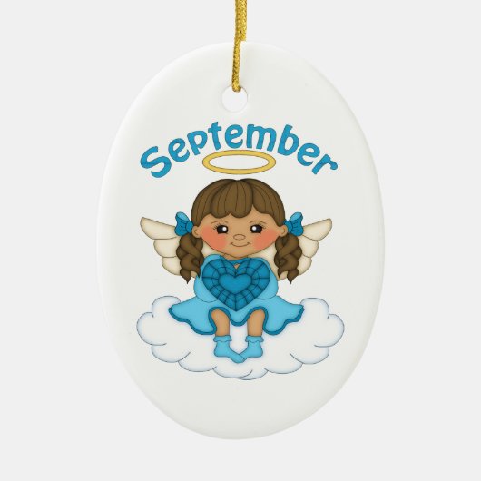 9月の誕生石エンジェルブルネット セラミックオーナメント (正面)