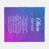 9月の誕生石サファイアデザイン フリースブランケット (正面(横))