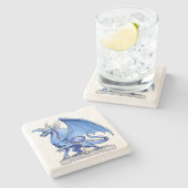 9月の誕生石ドラゴン:サファイア ストーンコースター (横)