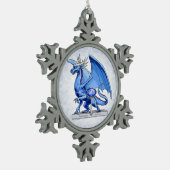 9月の誕生石ドラゴン:サファイア スノーフレークピューターオーナメント (左)