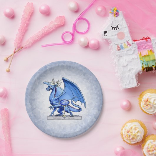 9月の誕生石ドラゴン：サファイア ペーパープレート (パーティー)