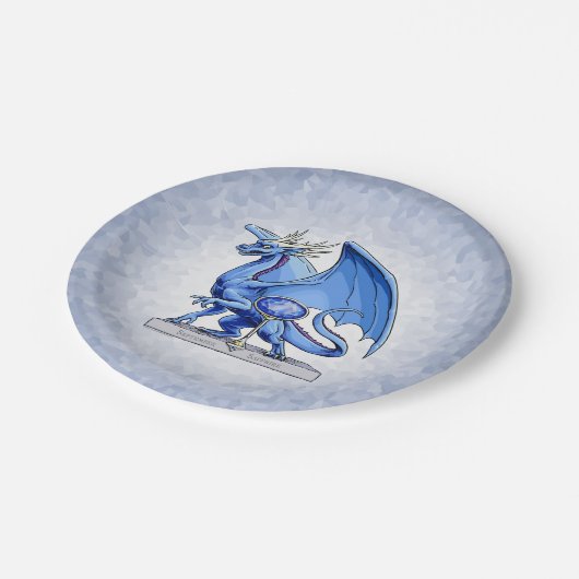9月の誕生石ドラゴン：サファイア ペーパープレート (アングル)