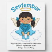 9月の誕生石天使ブラックプラーク フォトプラーク (正面)