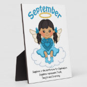 9月の誕生石天使ブラックプラーク フォトプラーク (側面)