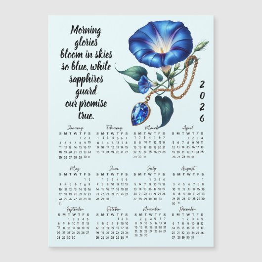 9月の誕生花と誕生石のカレンダー (正面)