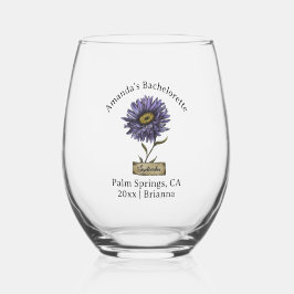 9月の誕生花 アスター ステムなしワイングラス