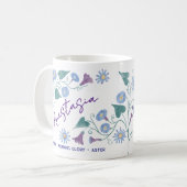9月の誕生花 モーニンググローリーのカスタムネーム コーヒーマグカップ (正面左)