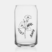 9月の誕生花 朝顔のカスタマイズギフト ガラス缶 (正面)