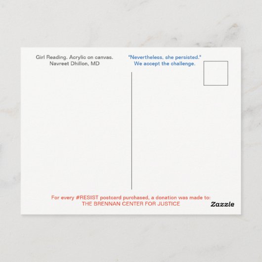 9月はがき2:女の子読のブレナン・センター ポストカード (裏面)