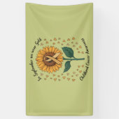 9月はゴールドで子供のがんを意識する 横断幕 (縦)