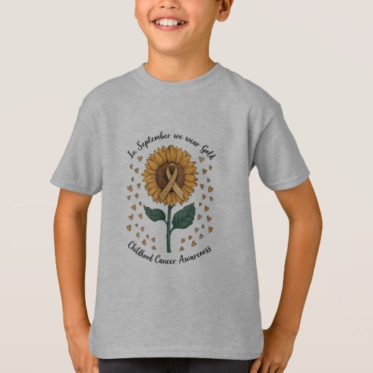 9月はゴールドで小児がん啓発 Tシャツ (正面)
