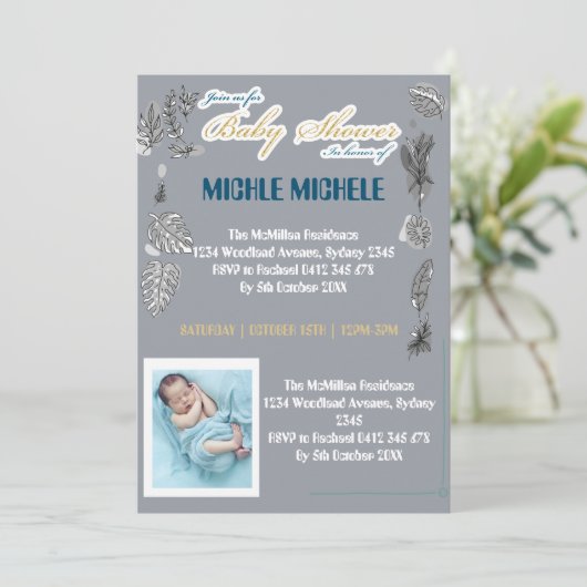 9月はゴールドを身に着ける INVITATION 招待状 (スタンド正面)